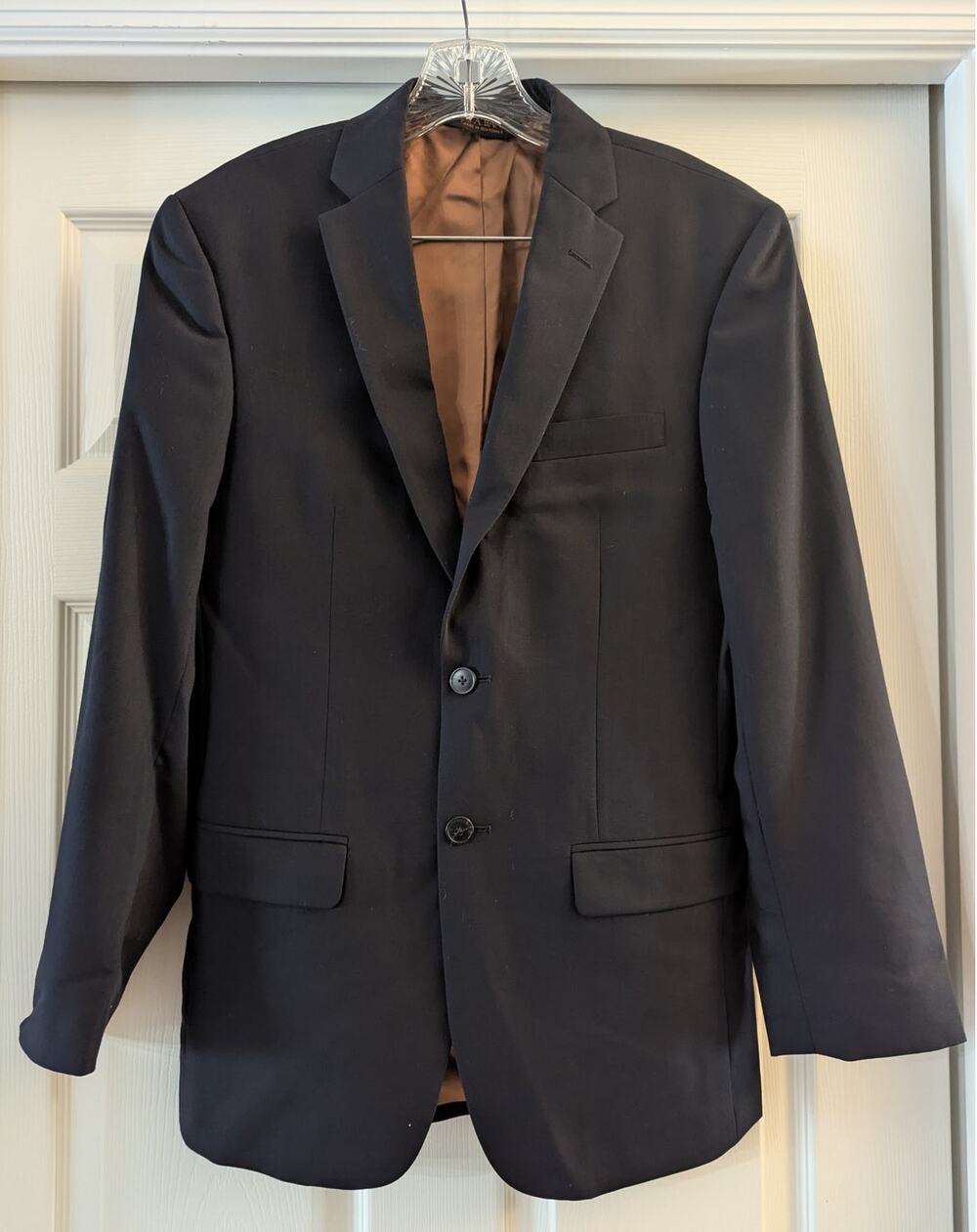 Jos. A. Bank Black 2-Pc Wool Slim Fit Suit Sz 37 R Pants 32x30